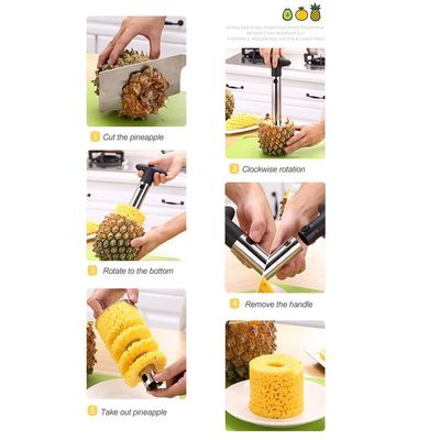 Stainless Steel Pineapple Cutter Black/Silver 24 x 10 x 10cm