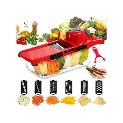 Multifunctional Stainless Steel Vegetable Cutter Red/Black 425g