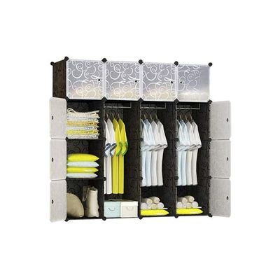 16-Modular Detachable Closet Black/White