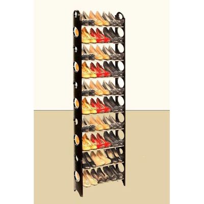 Creative Home Shoe Organizer Rack - Ten Layers Black 30cm