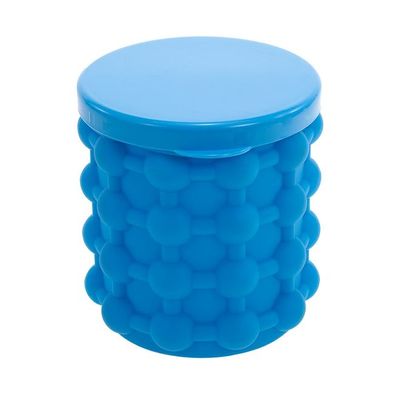 Silicone Ice Bucket Blue 14 x 12.5 x 12.5centimeter