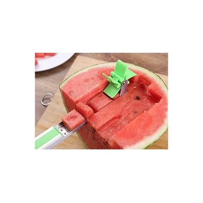 Watermelon Cutter Windmill Shape Plastic Slicer For Cutting Watermelon Power Save Cutter Green 25cm