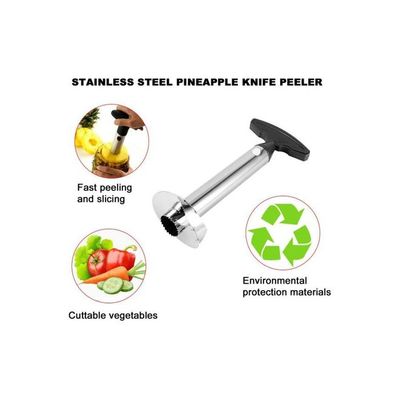 Stainless Steel Pineapple Peeler Silver/Black 83.7x83.7x245millimeter