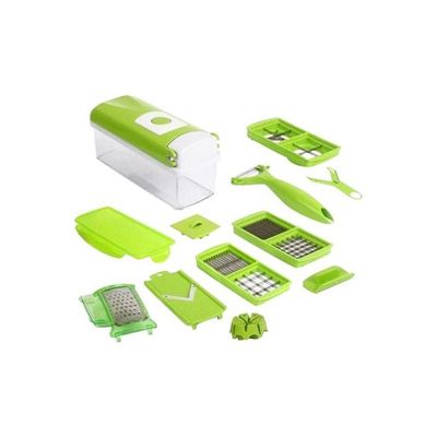 12-In-1 Vegetable And Fruit Slicer Green/White