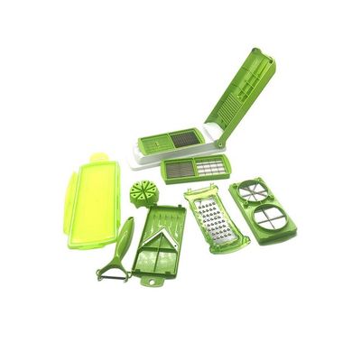 11-Piece Fruit And Vegetable Chopper And Slicer Set White/Green