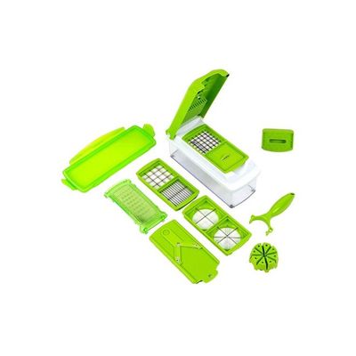 11-Piece Fruit And Vegetable Chopper And Slicer Set Green