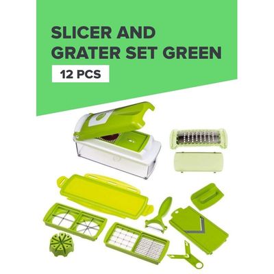 12-Piece Slicer And Grater Set Green