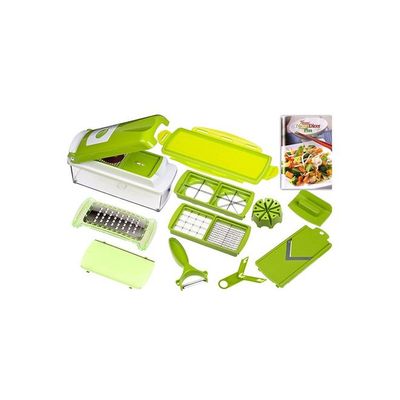 11-Piece Fruit And Vegetable Chopper And Slicer Set White/Green