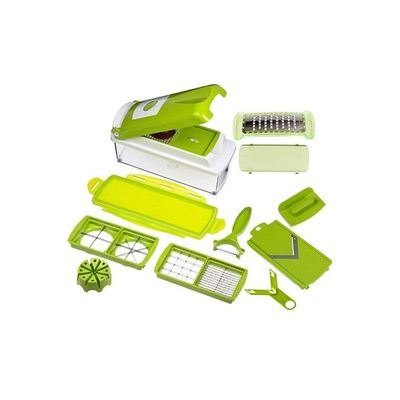 11-Piece Fruit And Vegetable Chopper And Slicer Set Green