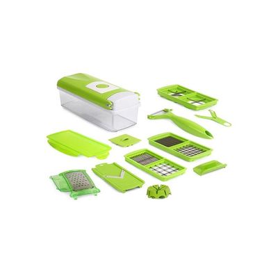 11-Piece Fruit And Vegetable Chopper And Slicer Set Green