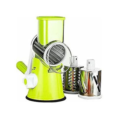 Vegetable Slicer Fruit Cutter Cheese Shredder Rotary Drum Grater Green