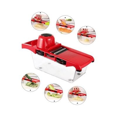 Multifunctional Vegetable Fruit Slicer/Cutter Clear/Red 31 x 11centimeter