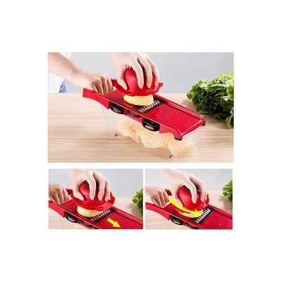 Multifunctional Vegetable Fruit Slicer/Cutter Clear/Red 31 x 11centimeter