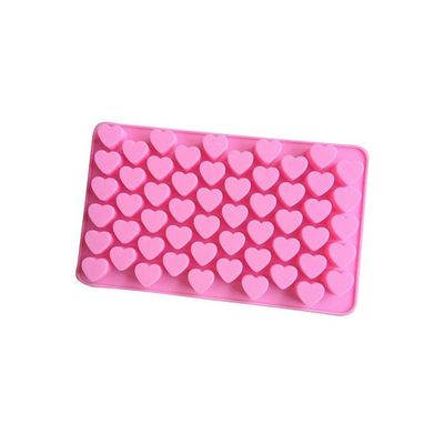 55 Mini Heart Silicone Ice Cube Mould Pink