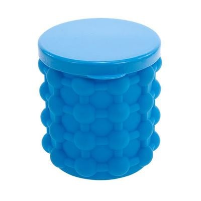 Silicone Ice Bucket Blue 14 x 12.5 x 12.5centimeter