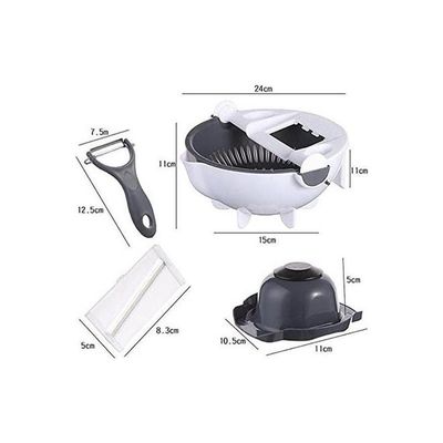 Magic Vegetable Cutter 9 In 1 With Drain Basket White