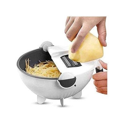 Magic Vegetable Cutter 9 In 1 With Drain Basket White