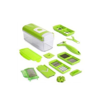 12-Piece Nicer And Dicer Set Green/White/Clear