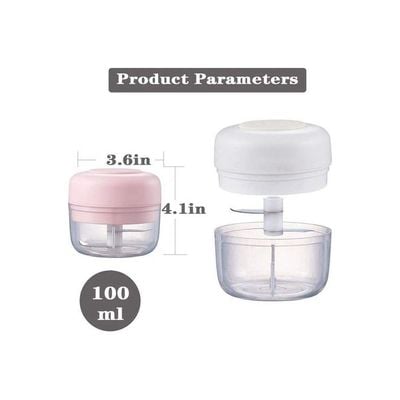 Electric Mini Onion Chopper and Garlic Chopper Pink 9.2x9.2x10.5cm