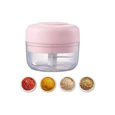 Electric Mini Onion Chopper and Garlic Chopper Pink 9.2x9.2x10.5cm