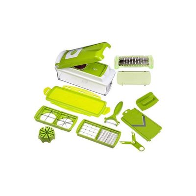 11-Piece Fruit And Vegetable Chopper And Slicer Set Green