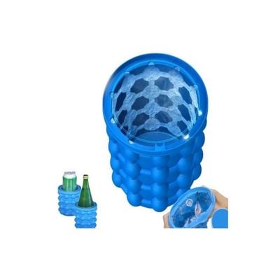 Silicone Ice Bucket Blue 11centimeter