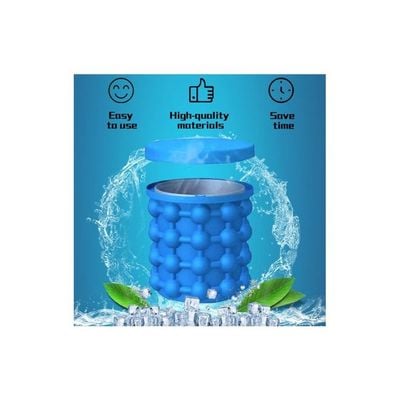 Silicone Ice Bucket Blue 11centimeter