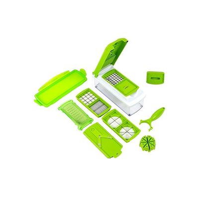 11-Piece Fruit And Vegetable Chopper And Slicer Set White/Green