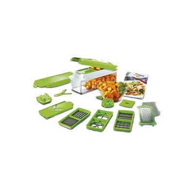 11-Piece Fruit And Vegetable Chopper And Slicer Set White/Green