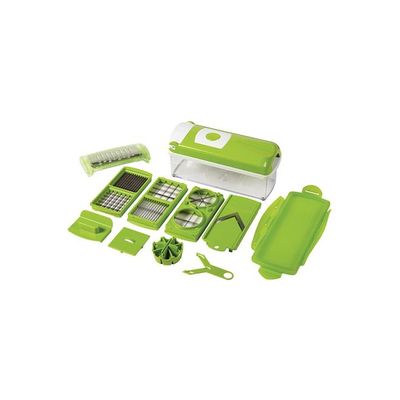 11-Piece Fruit And Vegetable Chopper And Slicer Set White/Green