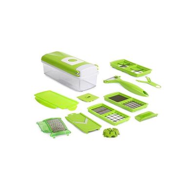 11-Piece Fruit And Vegetable Chopper And Slicer Set Green