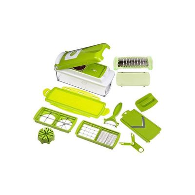 11-Piece Fruit And Vegetable Chopper And Slicer Set Green