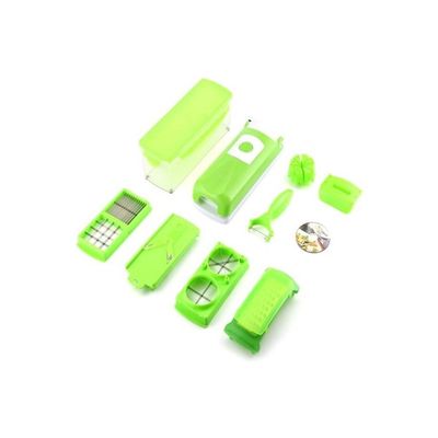 12-Piece All-In-One Vegetable Slicer Green/White/Clear 280x105x135millimeter