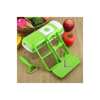 12-Piece All-In-One Vegetable Slicer Green/White/Clear 280x105x135millimeter