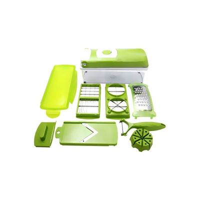 12-Piece Fruit And Vegetable Shredder Set Green/White