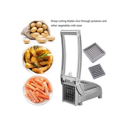 Home Kitchen Chipper French Fries Slicer Silver 26x12x9.5centimeter