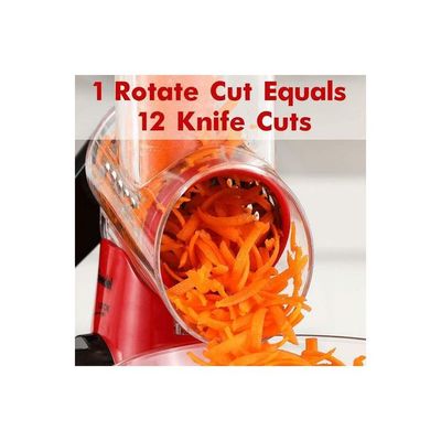 Multi-Function Rotary Grater Vegetable Cutter Red 0.64kg