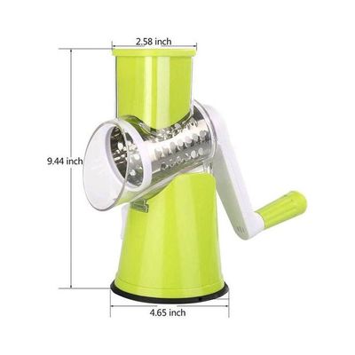 4 Pcs Vegetable Slicer 3 In 1 Handheld Spiral Rotary Drum Slicer For Vegetable Fruit Cheese Nut Green