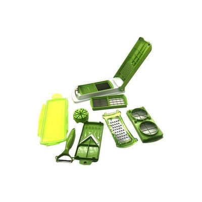 12-Piece Multifunctional Vegetable Slicer Set Green/White