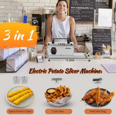 Steel Twisted Potato Slicer Silver Standard Steel Twisted Potato Slicer Silver Standard