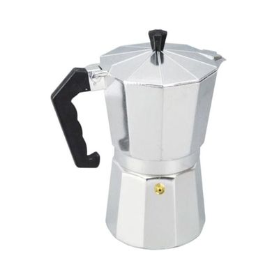 12 Cups Moka Espresso Coffee Maker Silver/Black 600ml