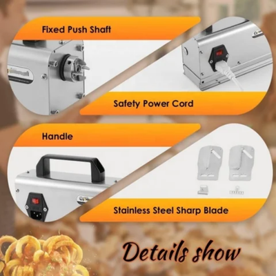 Stainless Steel Twisted Potato Slicer Silver/Black Stainless Steel Twisted Potato Slicer Silver/Black