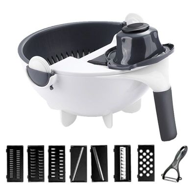 Multifunctional Slicer With Basket Black/White 23 x 13.5 x 23cm