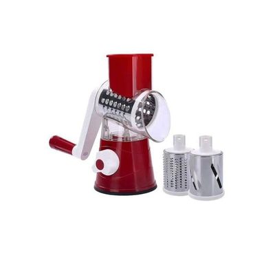 Multifunctional Vegetable Grater With Blades Burgundy/Silver/Clear 7.87 x 3.94inch