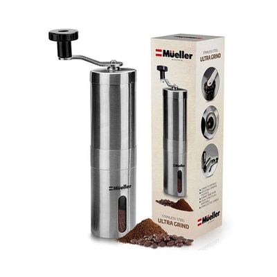 Portable Stainless Steel Manual Coffee Bean Hand Grinders Silver 1kg