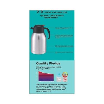 Stainless Steel Walled Vacuum Coffee Thermos Silver/Black