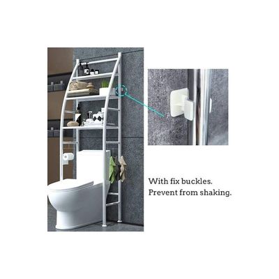Metal Toilet Space Saver Shelf White 166cm