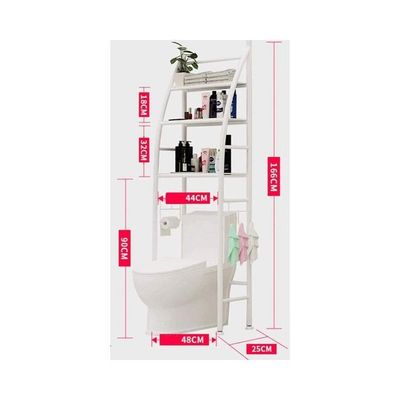 Metal Toilet Space Saver Shelf White 166cm