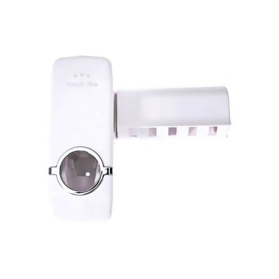 Toothbrush Holder With Toothpaste Dispenser White Toothbrush Holder With Toothpaste Dispenser White
