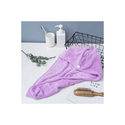 Microfiber Soft Water Absorbent Hair Towel Purple 16 x 3 x 12cm